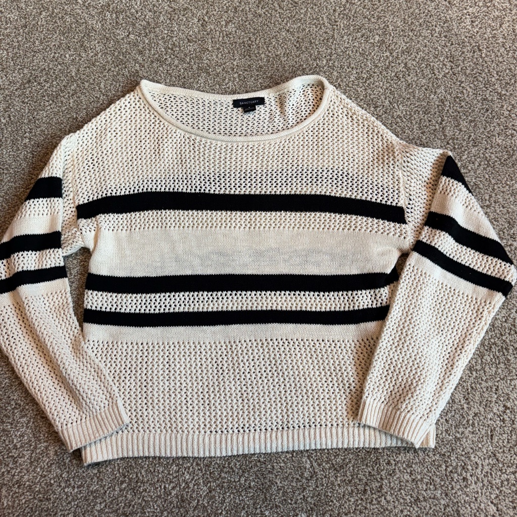 Sanctuary Women's Black Striped Sweater - Size M